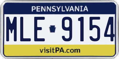 PA license plate MLE9154