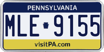 PA license plate MLE9155