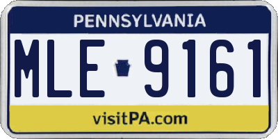 PA license plate MLE9161