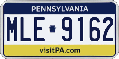 PA license plate MLE9162