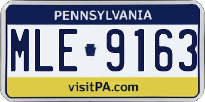 PA license plate MLE9163