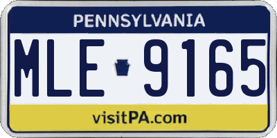 PA license plate MLE9165
