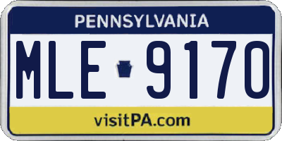 PA license plate MLE9170