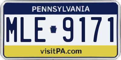 PA license plate MLE9171