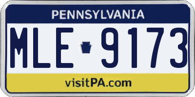 PA license plate MLE9173