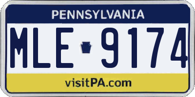 PA license plate MLE9174