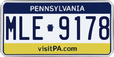 PA license plate MLE9178