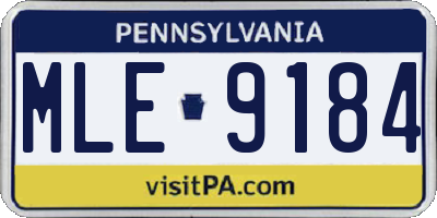 PA license plate MLE9184