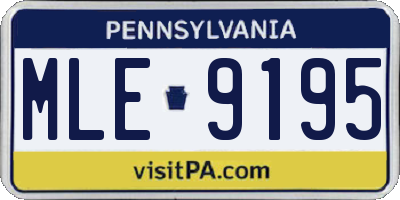 PA license plate MLE9195