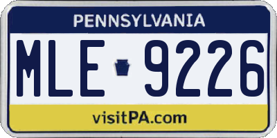 PA license plate MLE9226