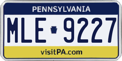 PA license plate MLE9227