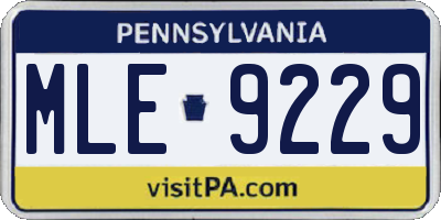 PA license plate MLE9229