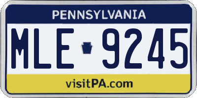 PA license plate MLE9245