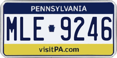 PA license plate MLE9246