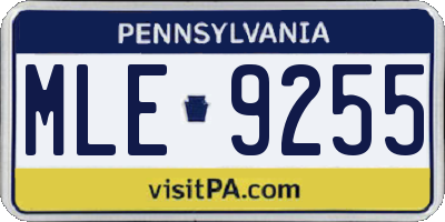 PA license plate MLE9255