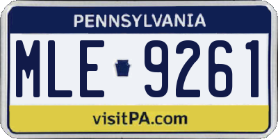 PA license plate MLE9261