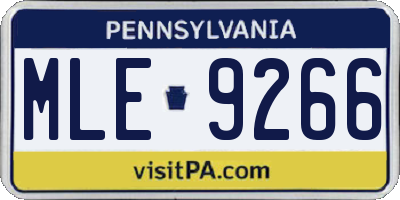 PA license plate MLE9266