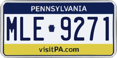 PA license plate MLE9271