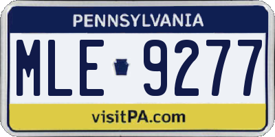 PA license plate MLE9277