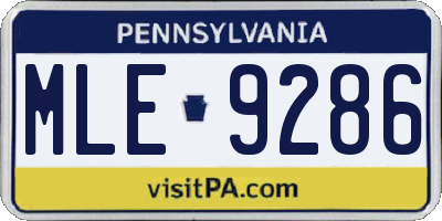 PA license plate MLE9286