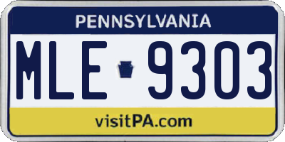 PA license plate MLE9303