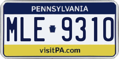 PA license plate MLE9310