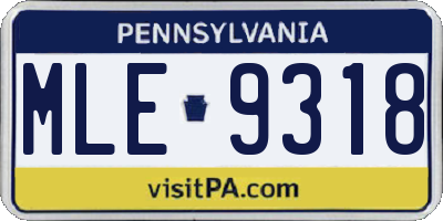 PA license plate MLE9318
