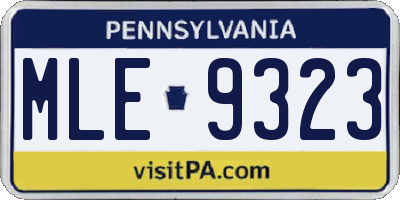 PA license plate MLE9323
