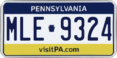 PA license plate MLE9324