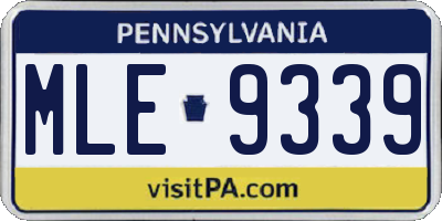 PA license plate MLE9339