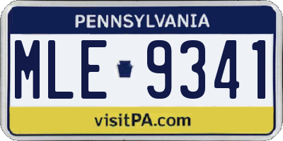 PA license plate MLE9341
