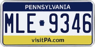 PA license plate MLE9346