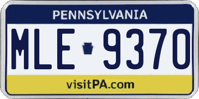 PA license plate MLE9370