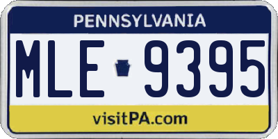 PA license plate MLE9395