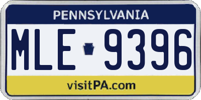 PA license plate MLE9396