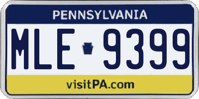 PA license plate MLE9399