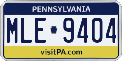 PA license plate MLE9404
