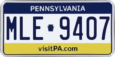 PA license plate MLE9407
