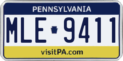 PA license plate MLE9411