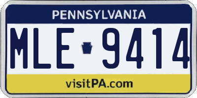 PA license plate MLE9414