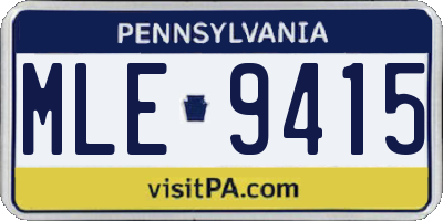 PA license plate MLE9415