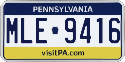 PA license plate MLE9416