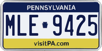 PA license plate MLE9425