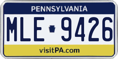PA license plate MLE9426