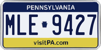 PA license plate MLE9427