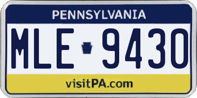 PA license plate MLE9430