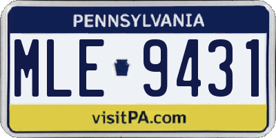 PA license plate MLE9431