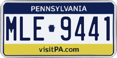 PA license plate MLE9441