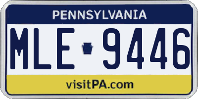PA license plate MLE9446
