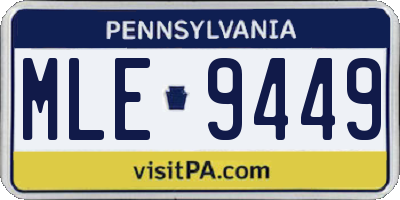 PA license plate MLE9449